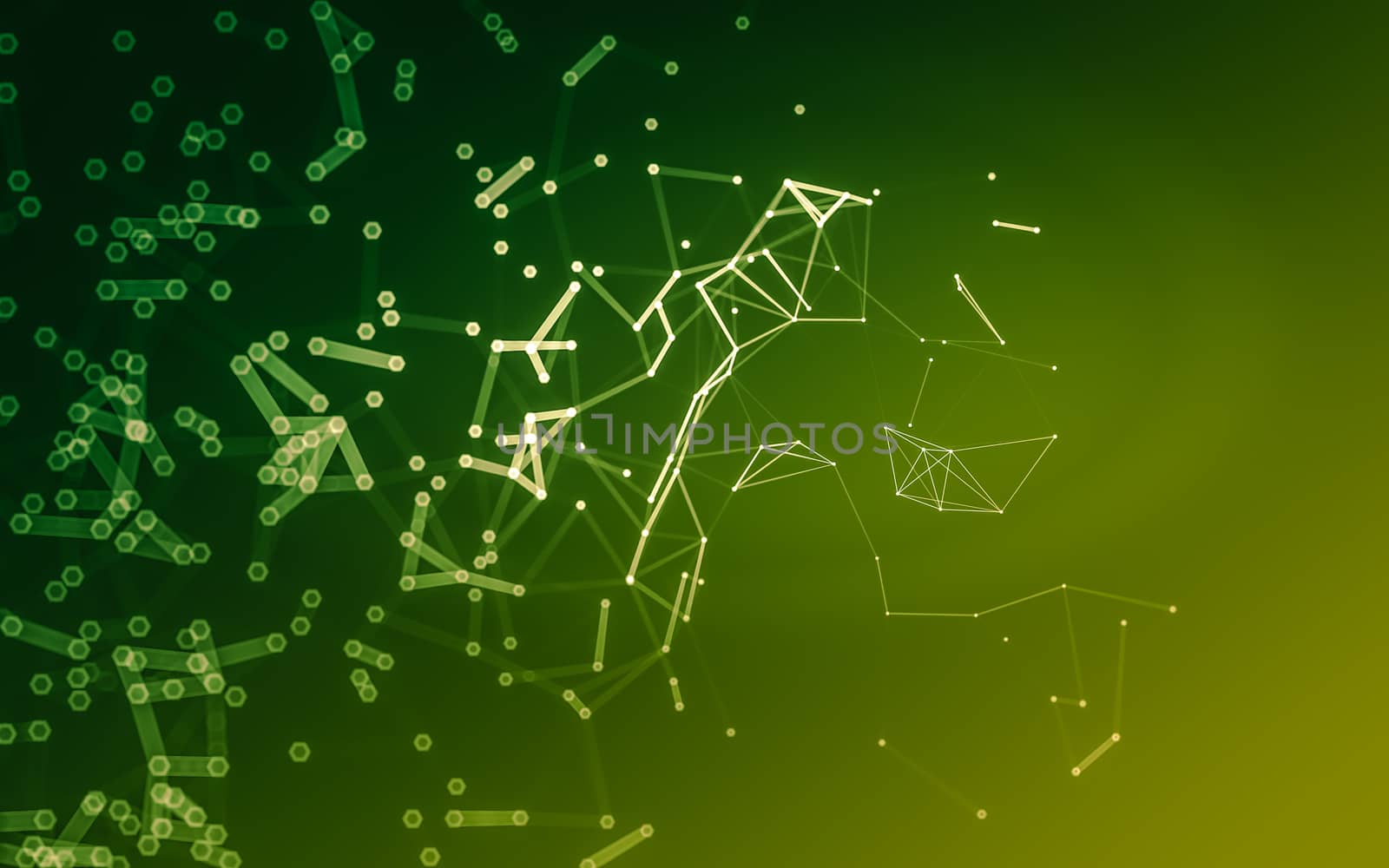 Abstract polygonal space low poly dark background with connecting dots and lines. Connection structure.