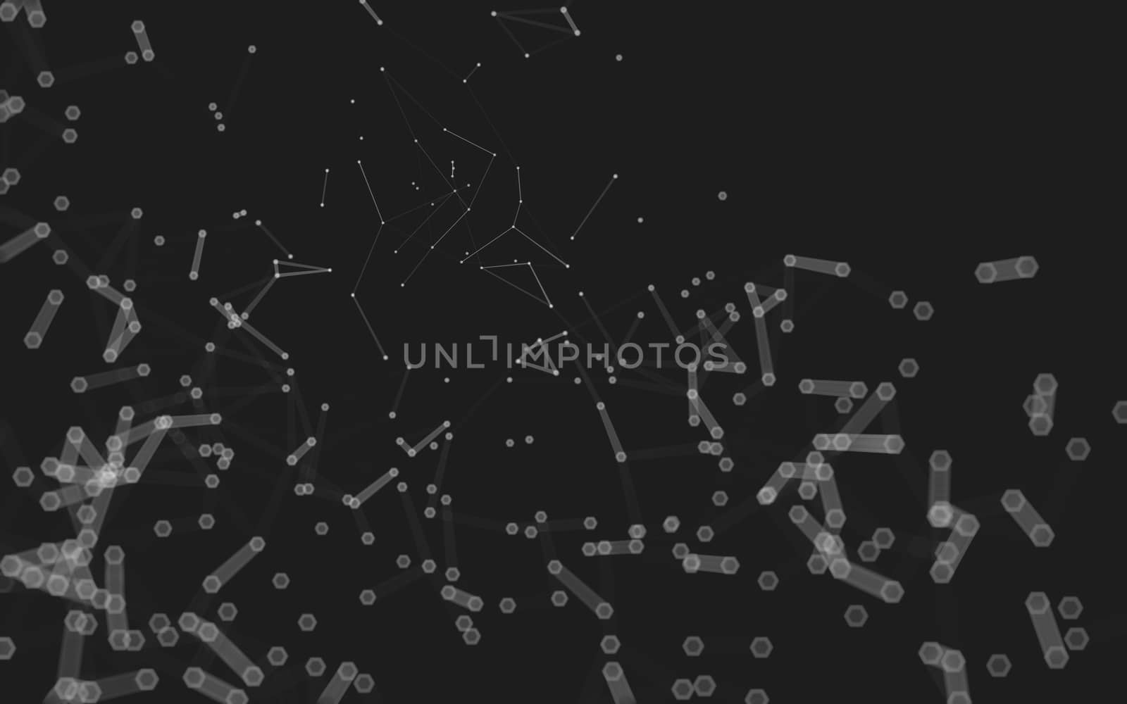 Abstract polygonal space low poly dark background  by teerawit