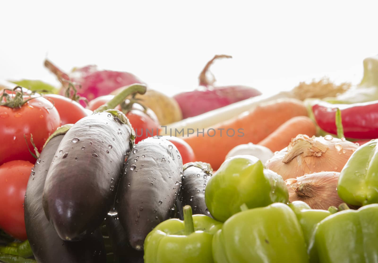 composition with assorted raw organic vegetables by senkaya