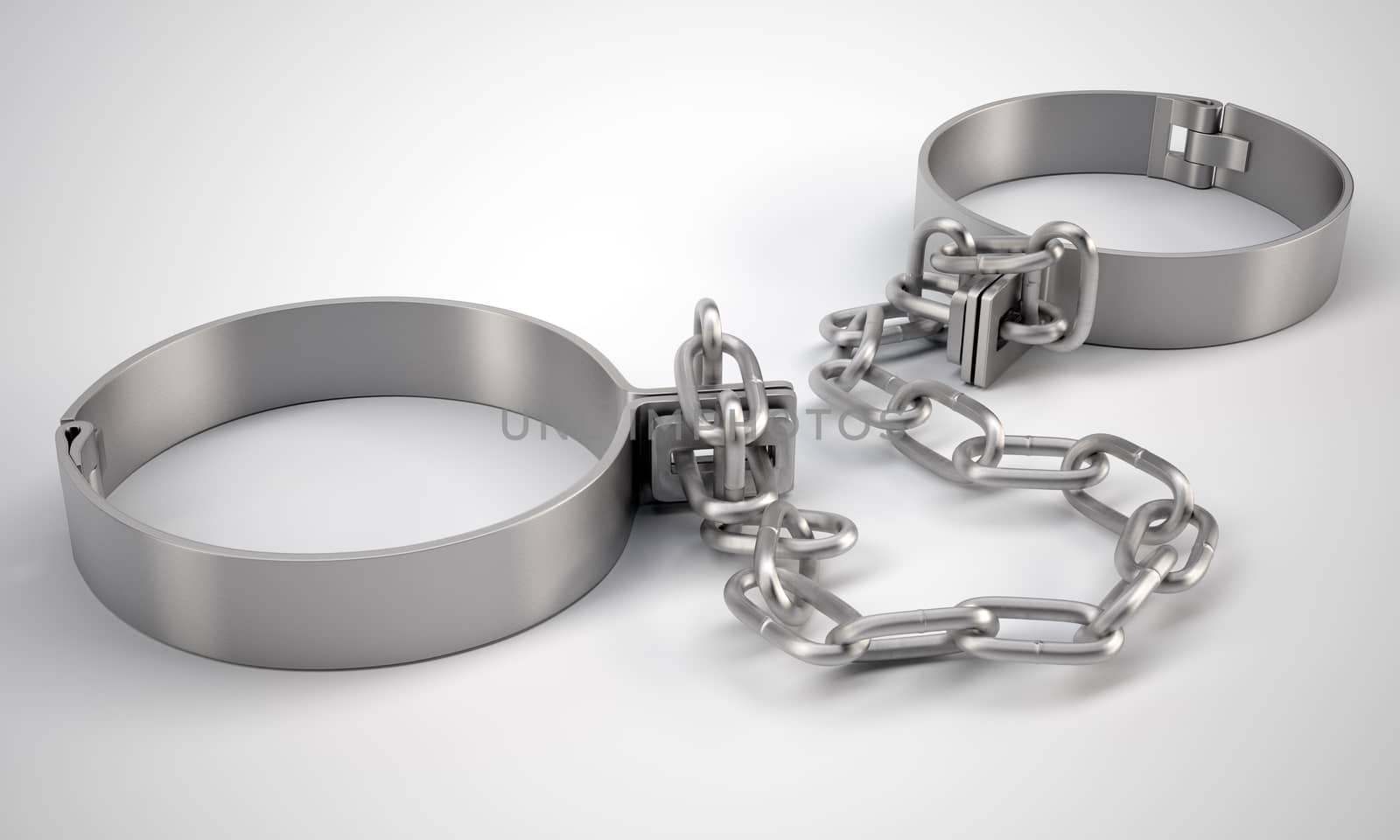 Metal shackles, on gray background by cherezoff