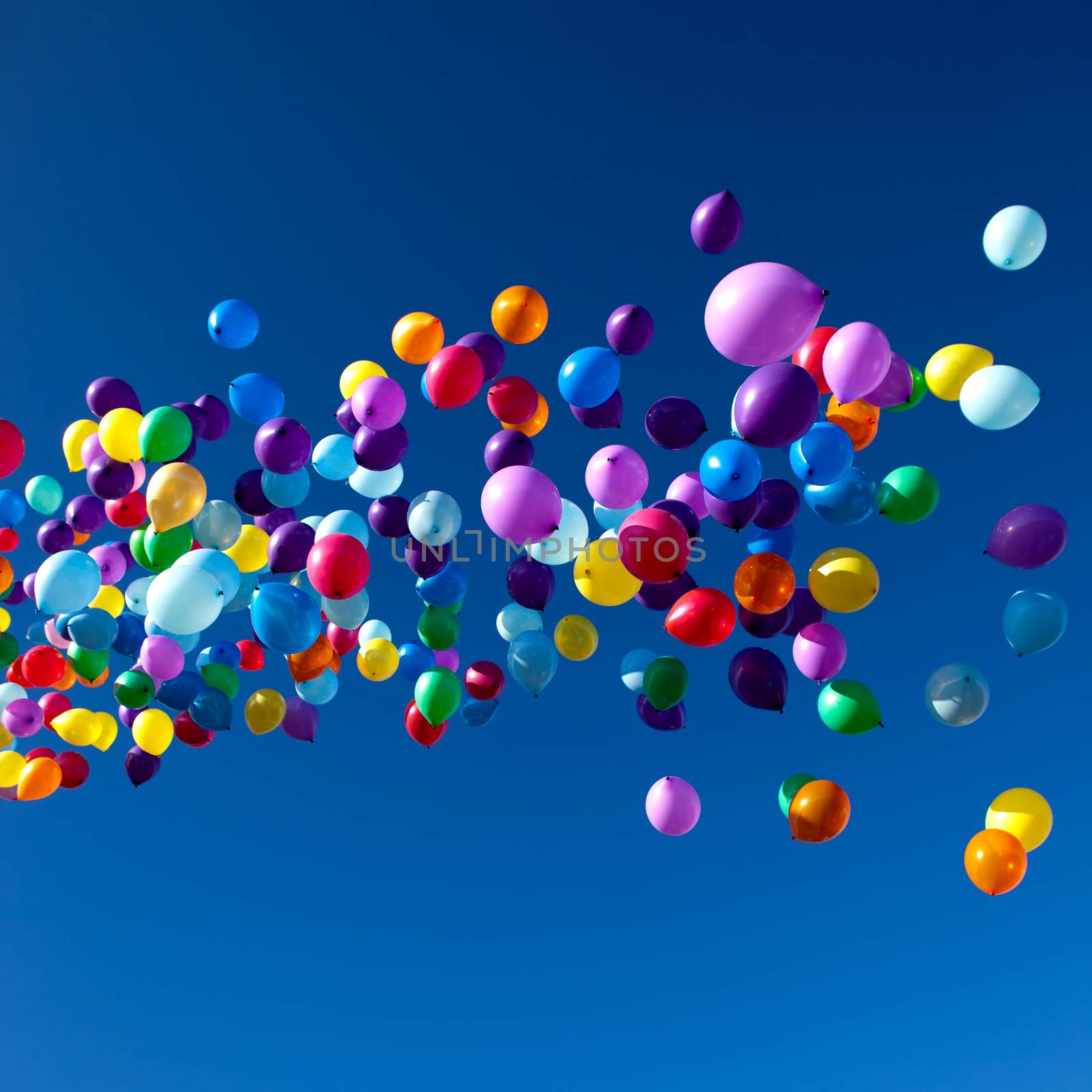 Colorful Balloons flying in the sky party by fotoru