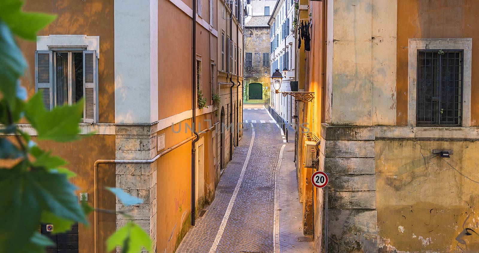 Via degli amatriciani. beautiful medieval street in Rome