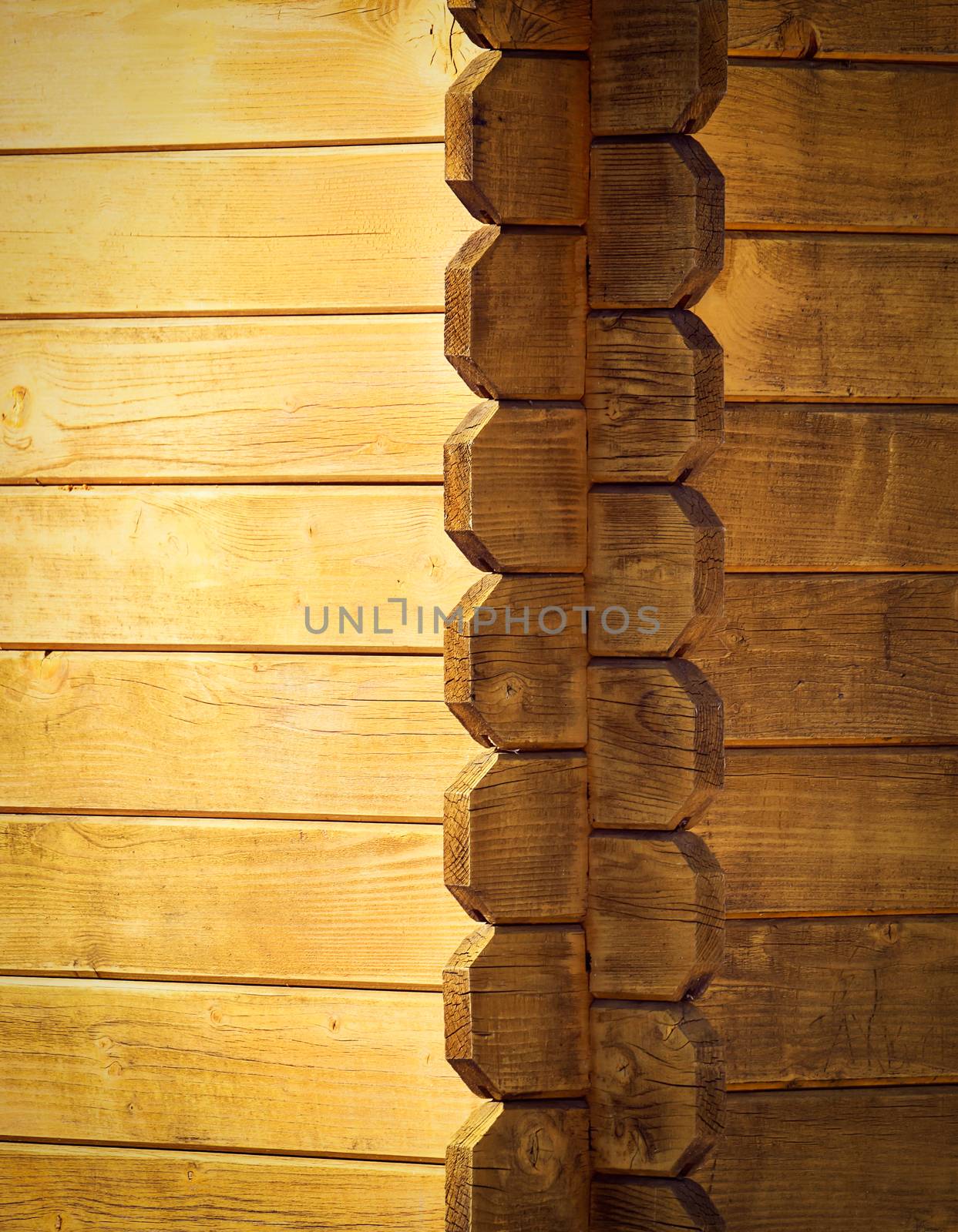 background or texture The corner of a wooden house