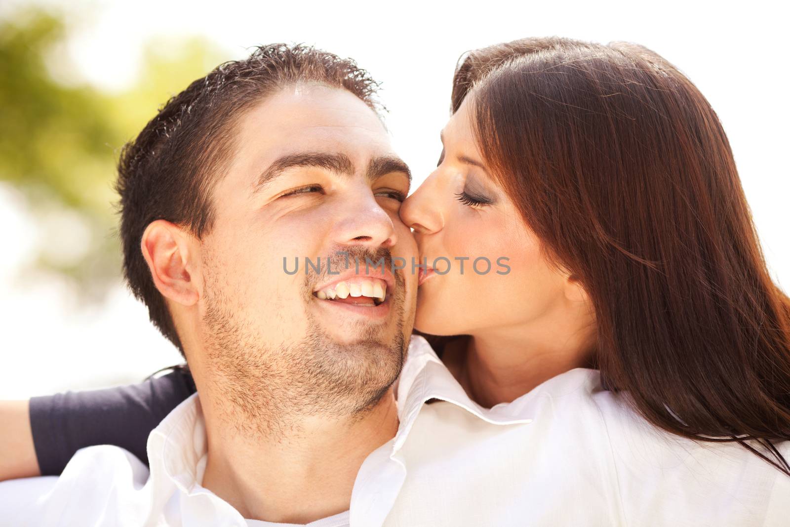 Portrait of happy couple in the nature