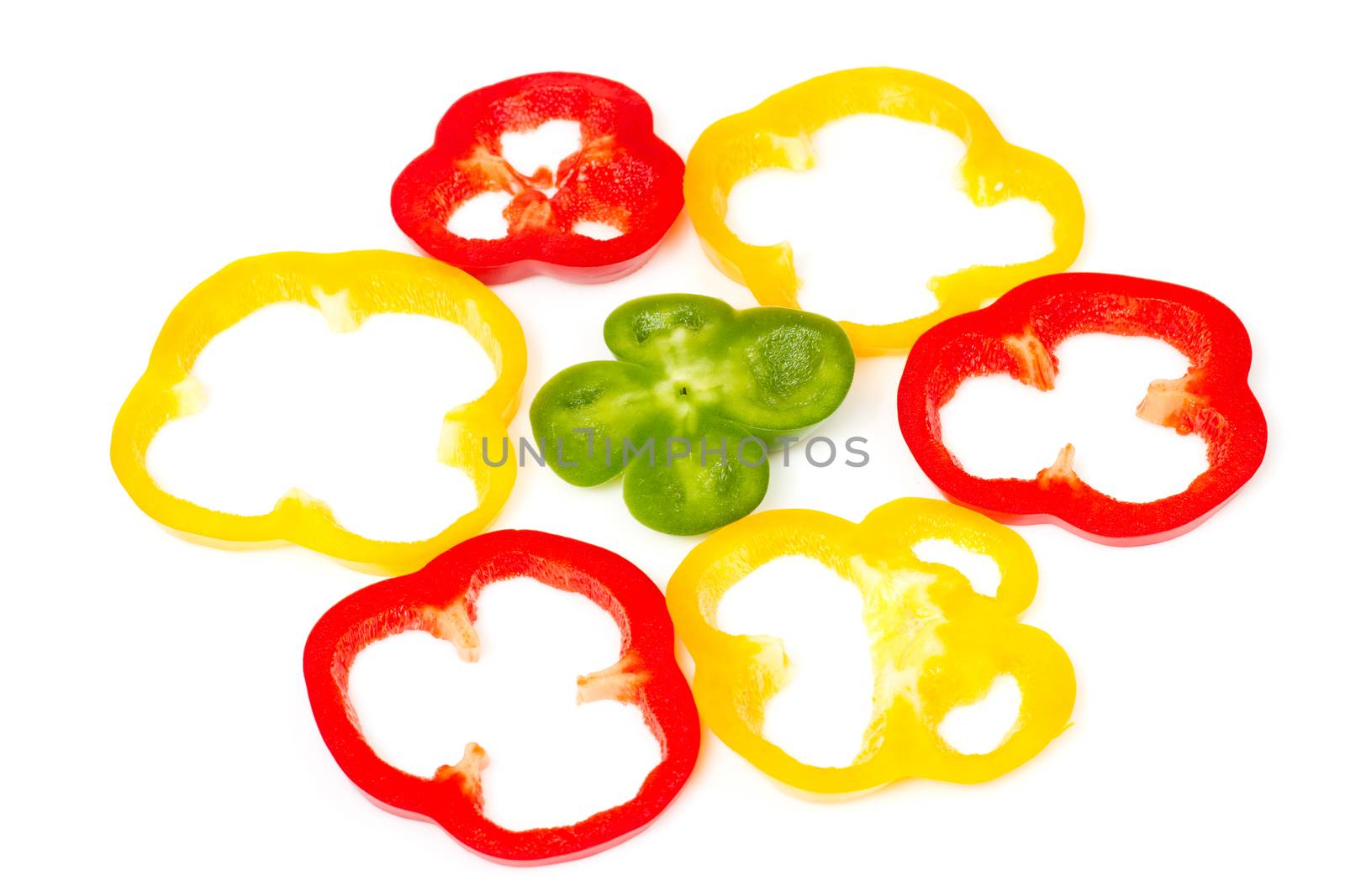 three colours bell pepper cuts by MilanMarkovic78