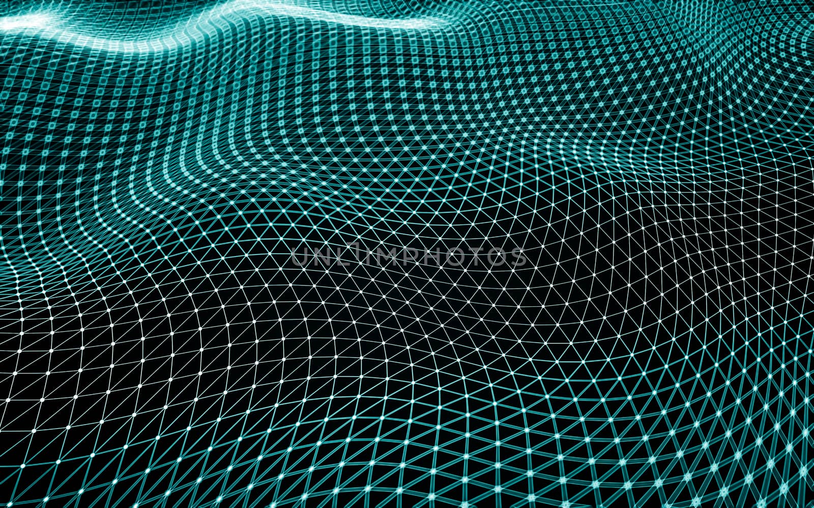 Abstract polygonal space low poly dark background, 3d rendering by teerawit