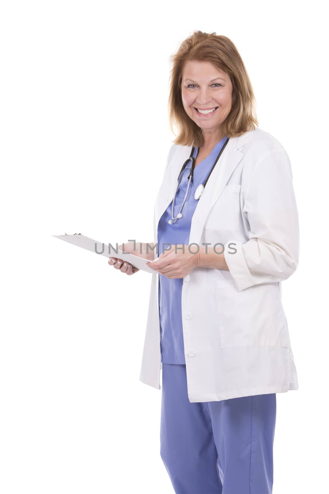 caucasian doctor on white by zdenkadarula