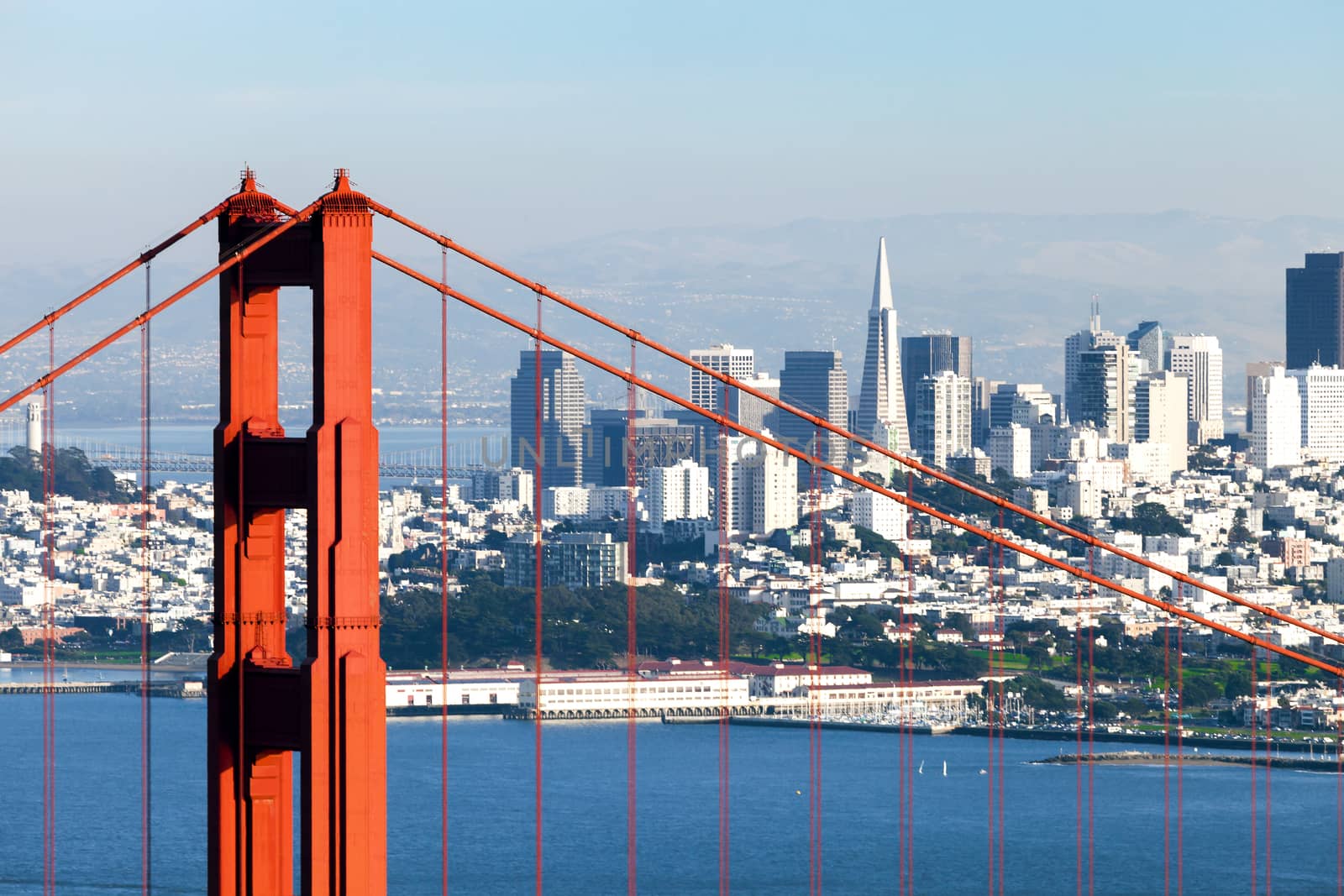 San Francisco with the Golden Gate bridge by hanusst