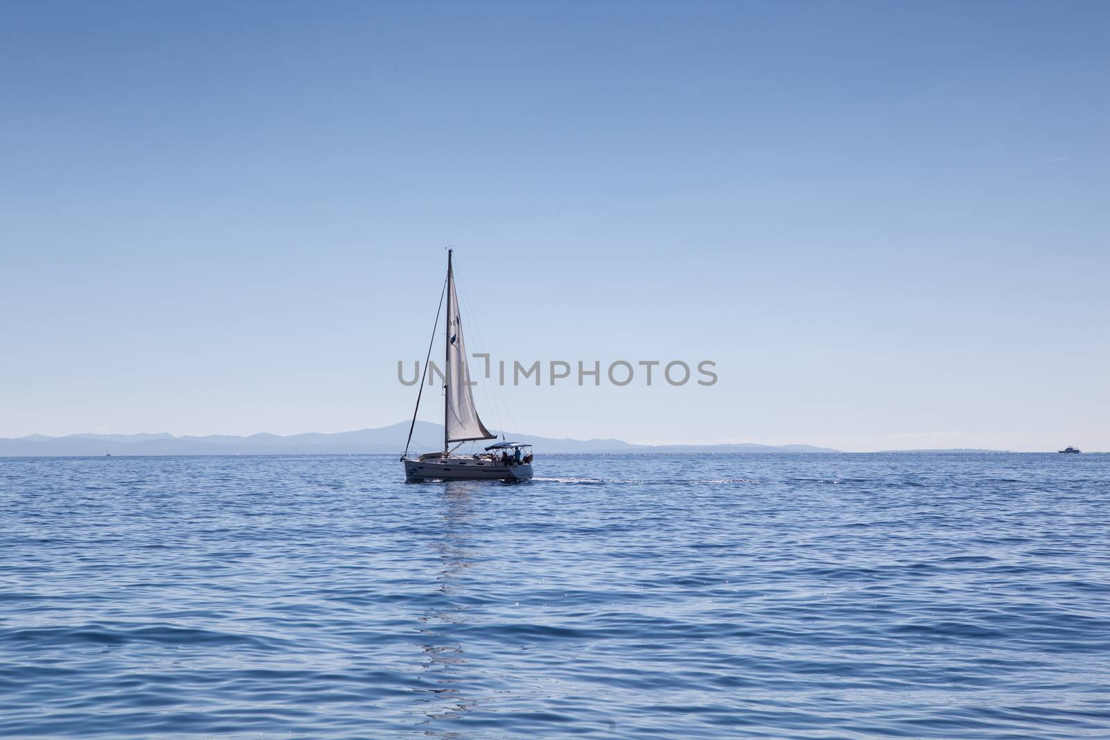 boat on summer blue sea