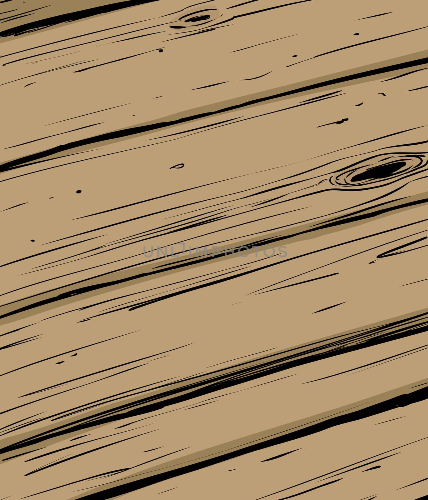 Hand drawn illustration background of wooden planks close up