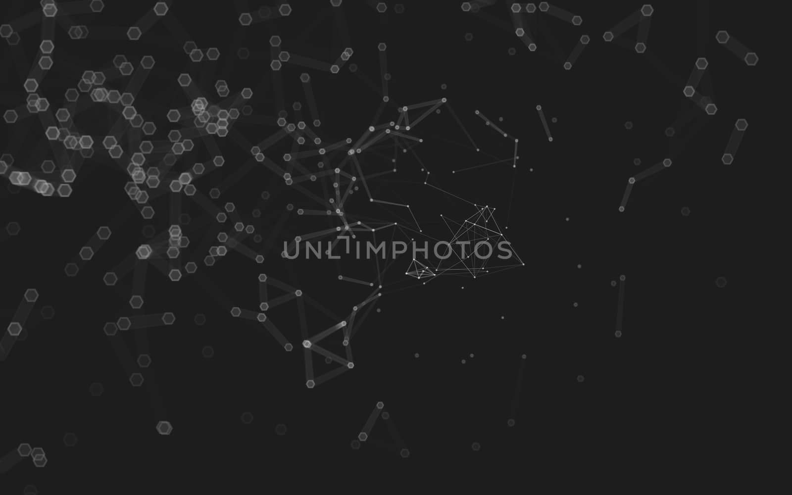 Abstract polygonal space low poly dark background with connecting dots and lines. Connection structure. 3d rendering