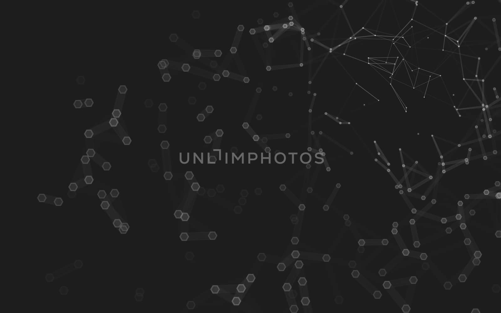 Abstract polygonal space low poly dark background with connecting dots and lines. Connection structure. 3d rendering