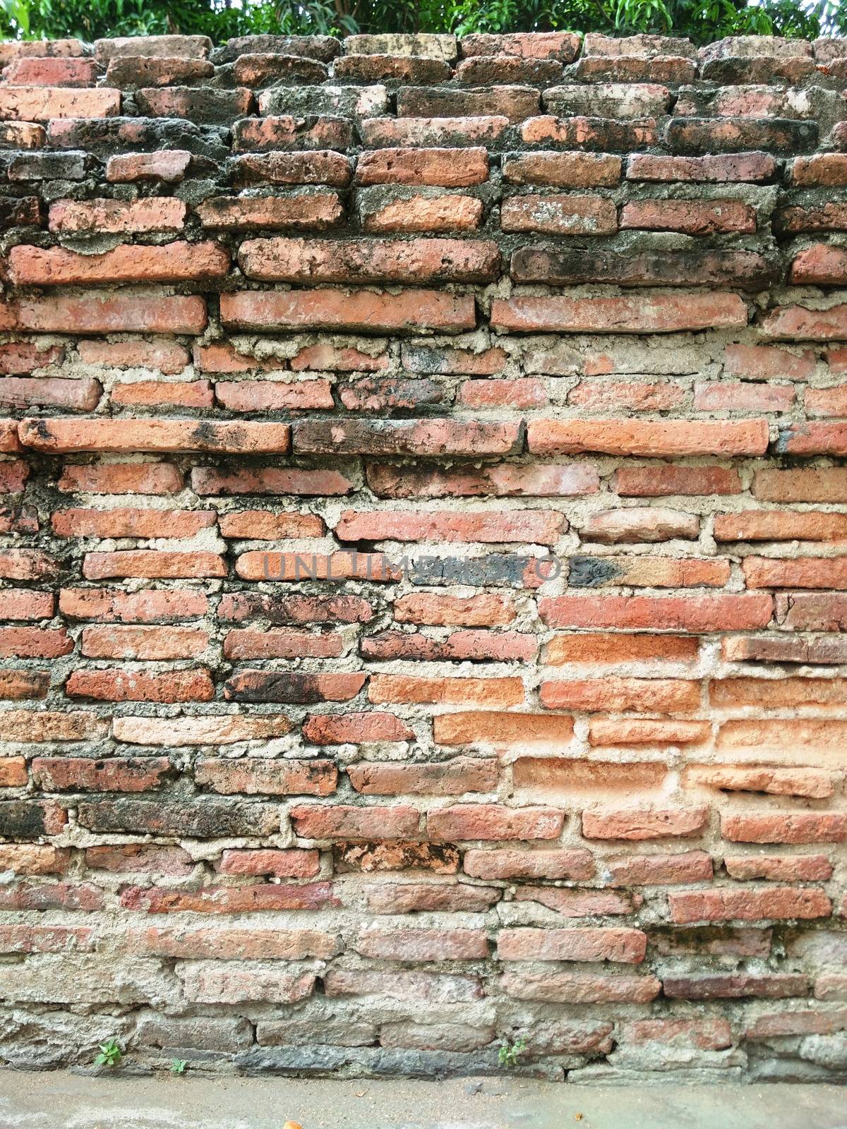 Close-up of Old Orange Brick Wall Background