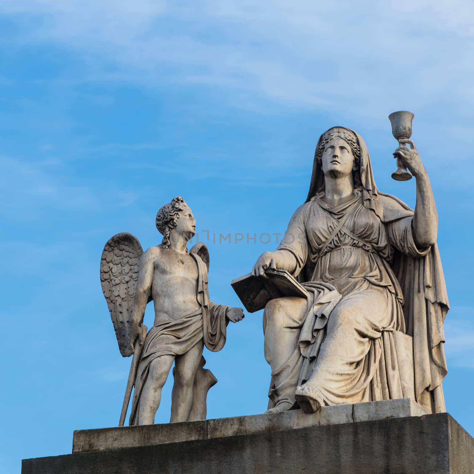 Faith Statue with the Holy Graal - located in front of Gran Madre Church