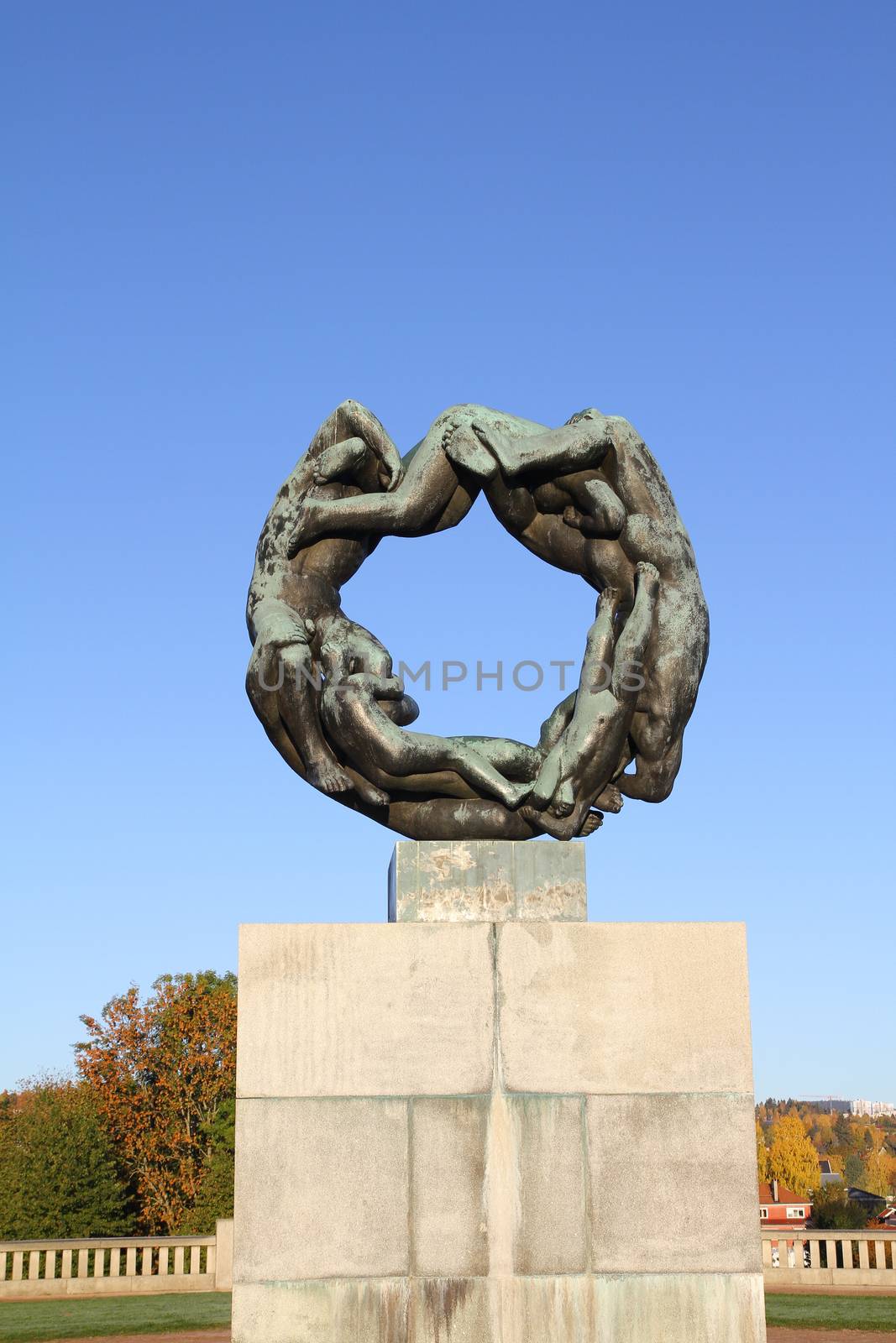 OSLO - NORWAY - NOVEMBER 13: Bronze fountain  in Vigeland's sculpture arrangement also called Vigeland Park on november 13, 2015 in Oslo.
