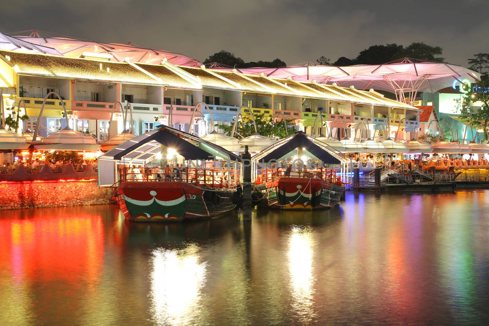 night view at Singapore Clarke Quay