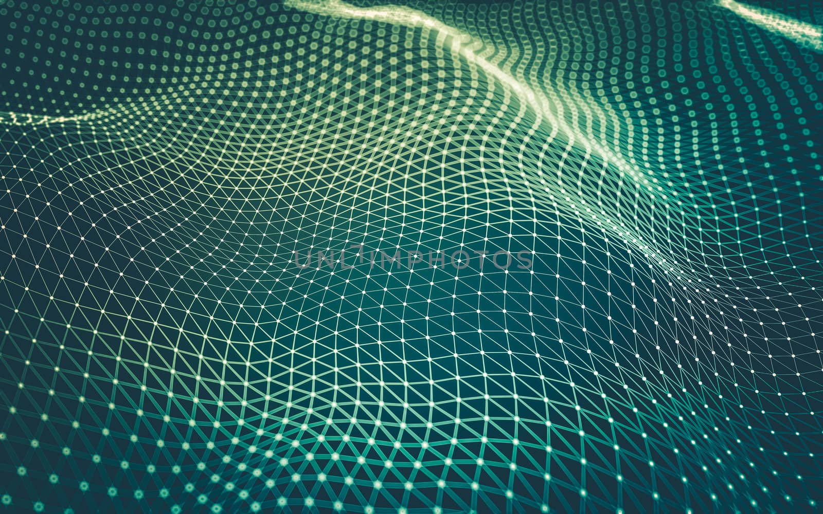 Abstract polygonal space low poly dark background with connecting dots and lines. Connection structure. 3d rendering