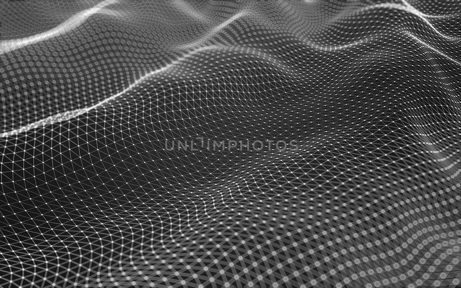 Abstract polygonal space low poly dark background, 3d rendering by teerawit