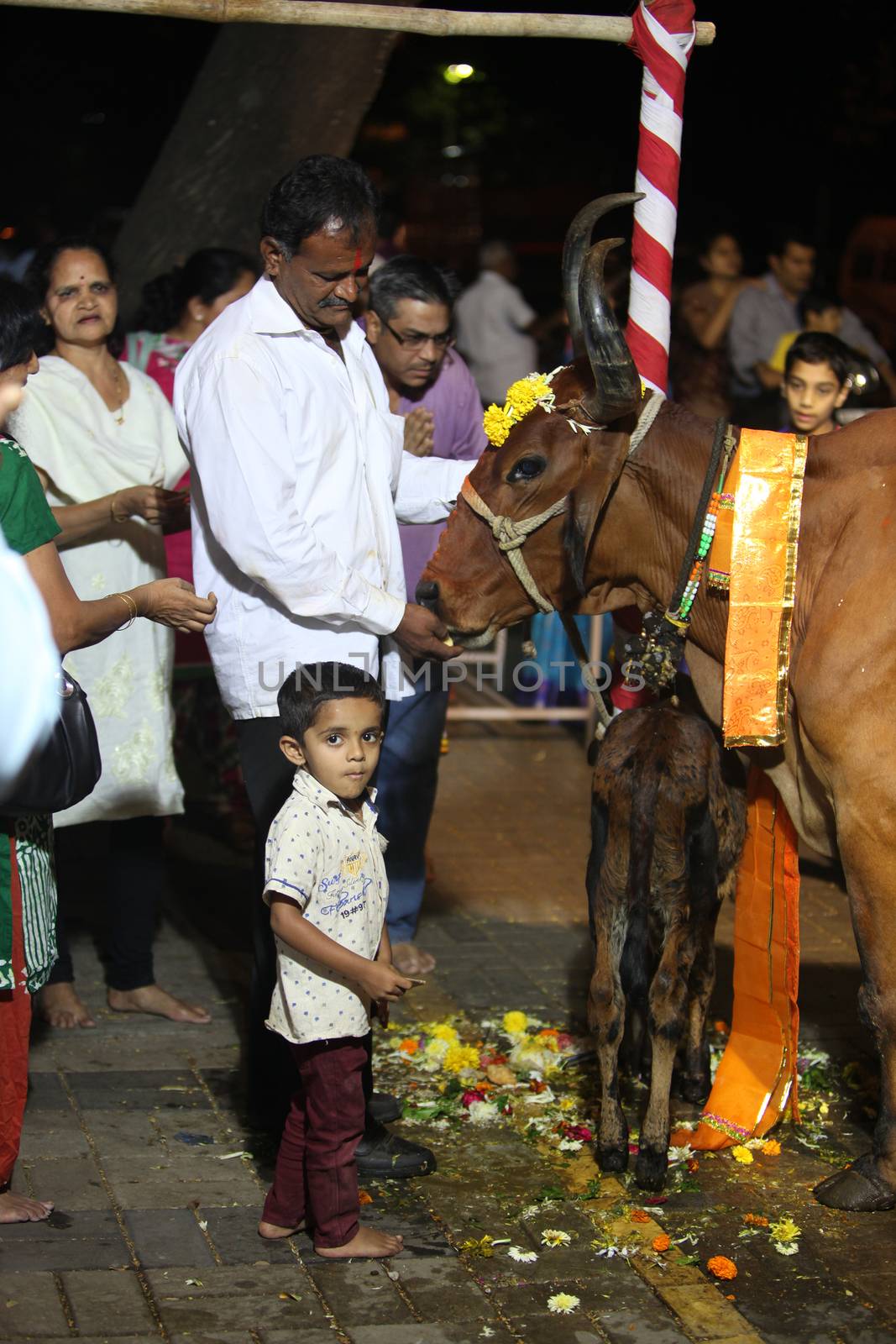 Pune, India - November 7, 2015: Hindus perform a ritual to worsh by thefinalmiracle