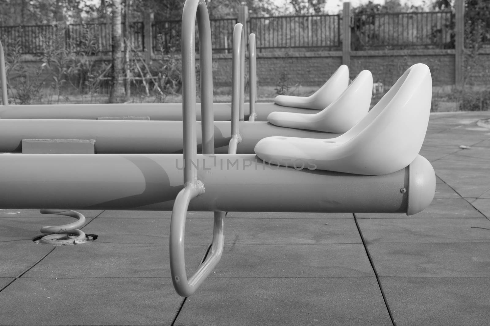 Modern colorful children playground in public park Children playground,seesaw