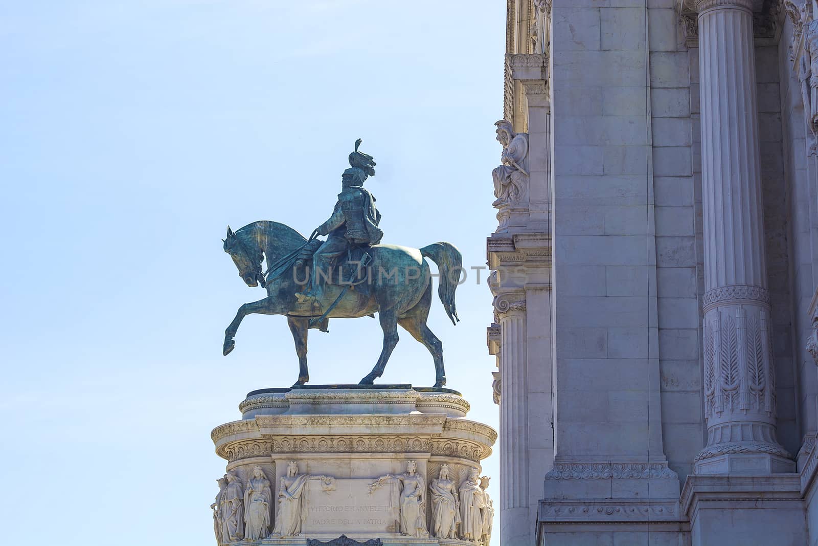 Equestrian statue of Vittorio Emanuele at the Altare della Patria (Vittoriano) in Rome