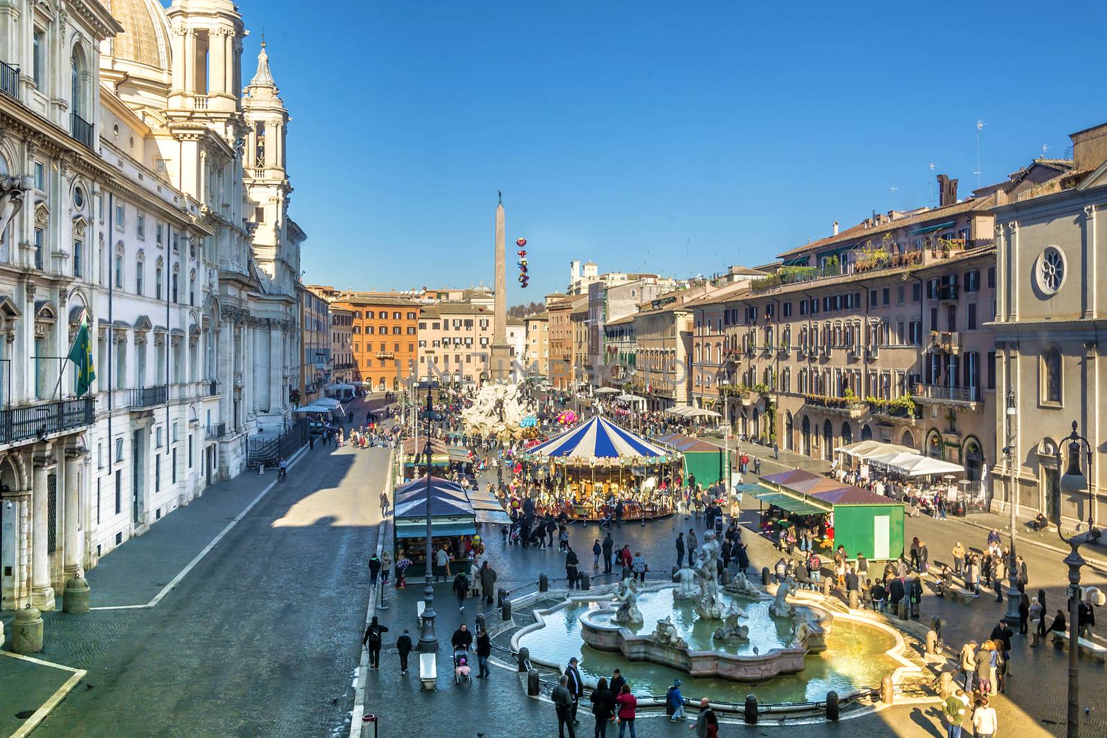 the famous Piazza Navona in Rome during christmas holidays