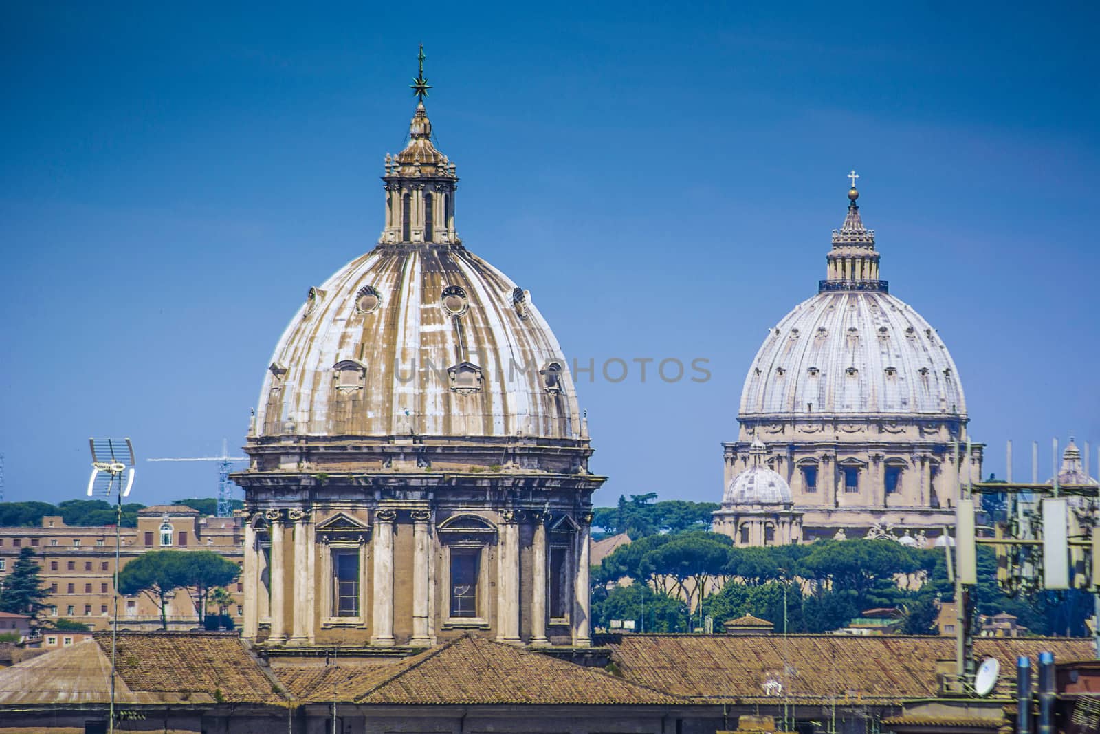 Rome skyline made of famous domes