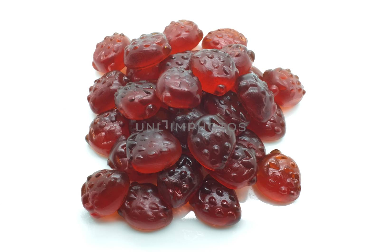 Heap of gummi red strawberry jelly