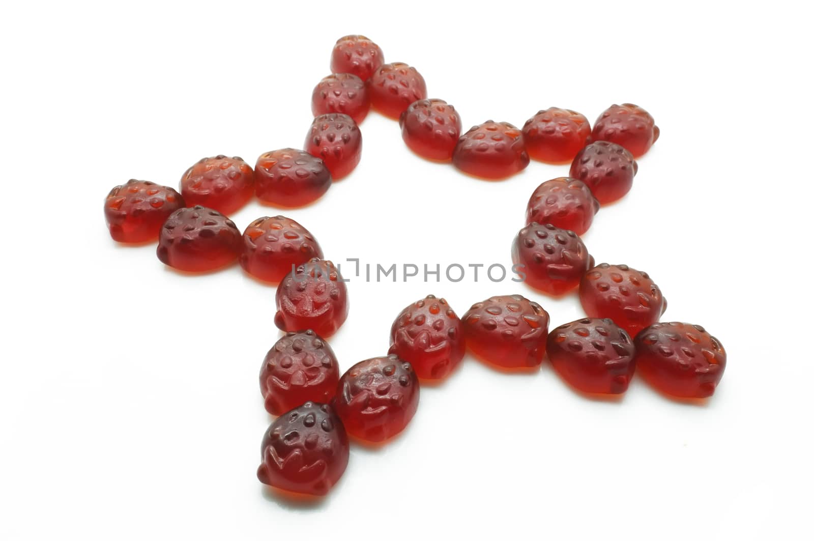 Star of gummi red strawberry jelly