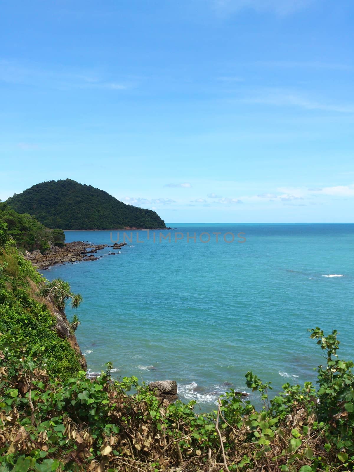 Landscape with sea and sky in tropical sea