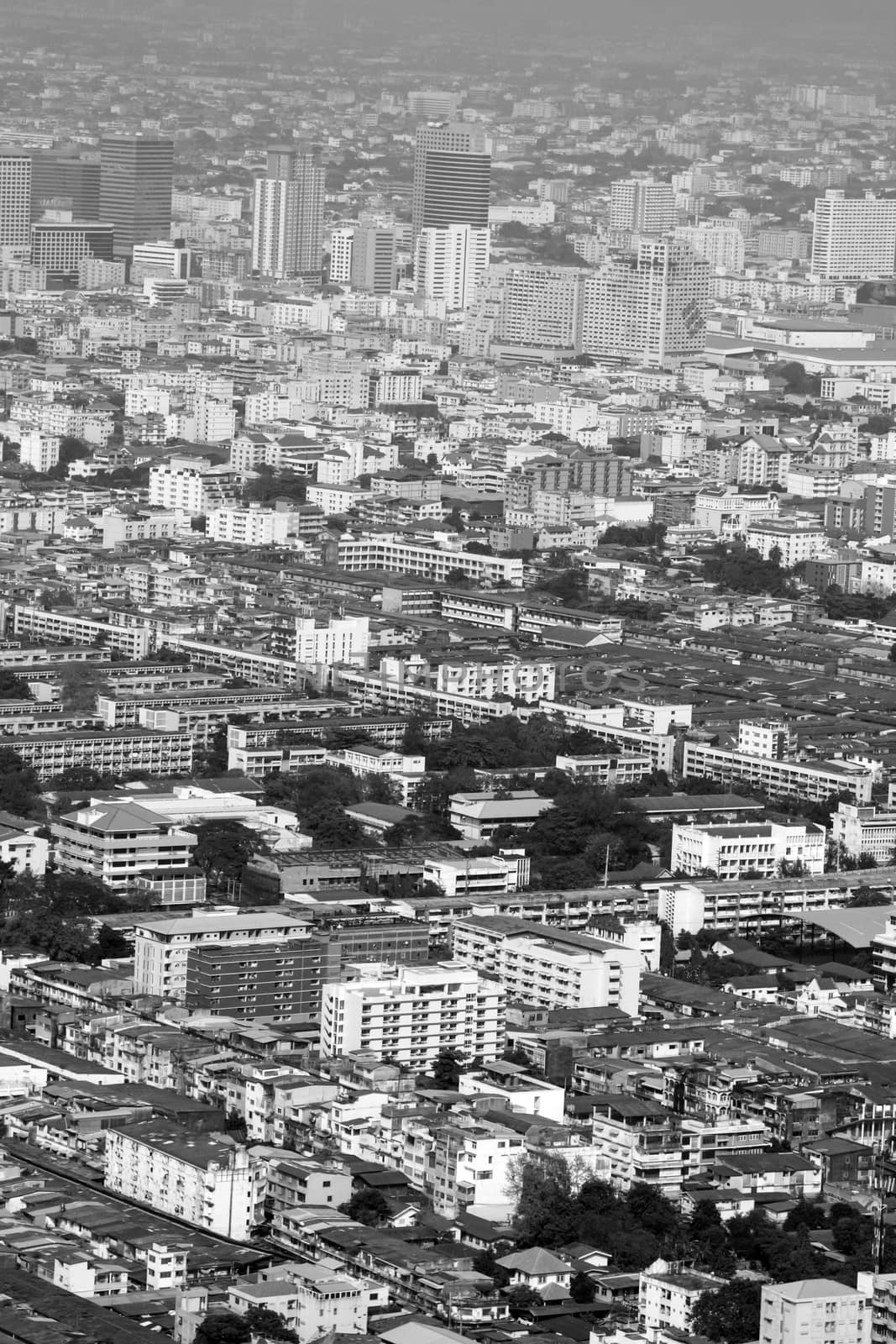 Top view city at Bangkok in Thailand