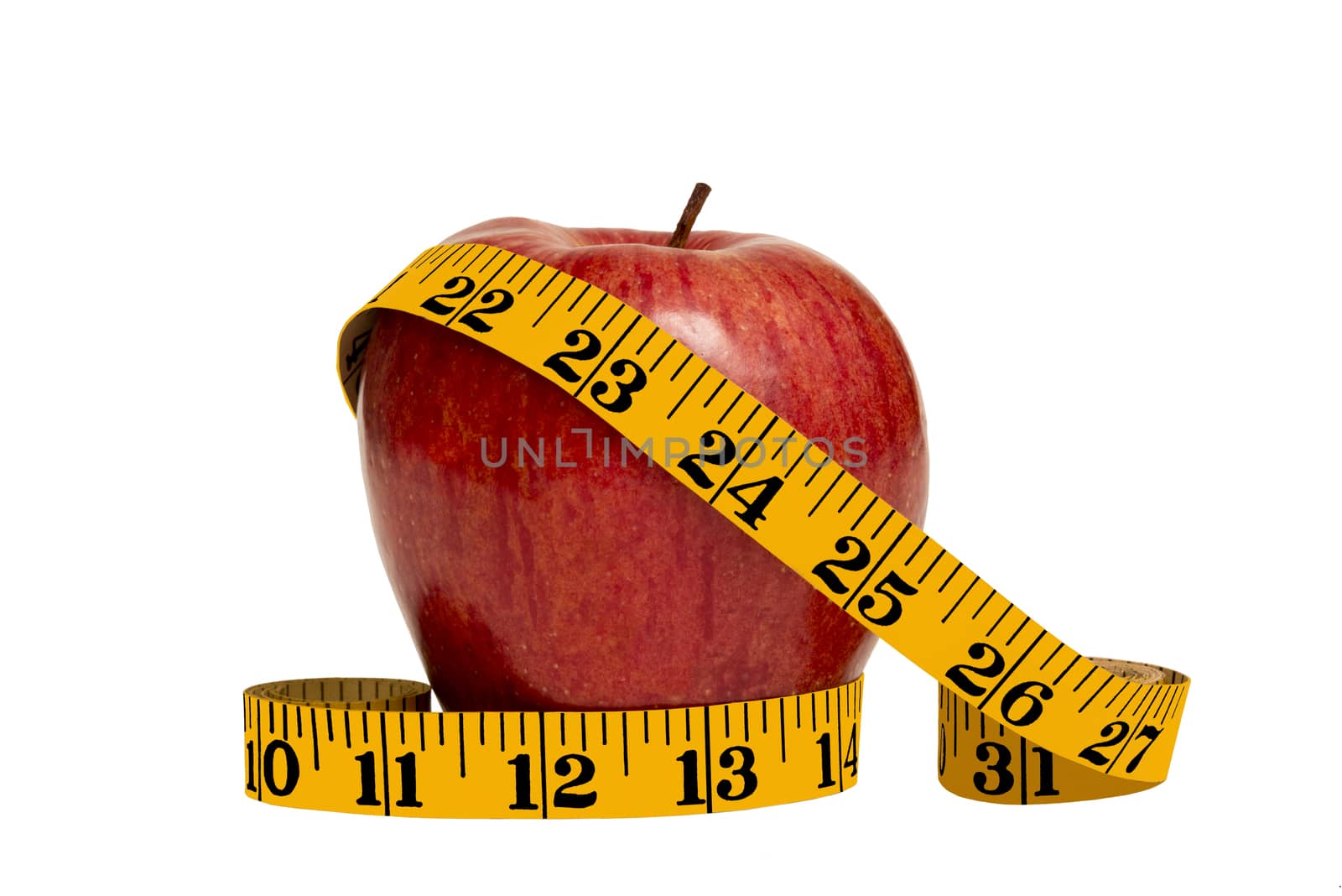 Red Apple With Measuring Tape by stockbuster1