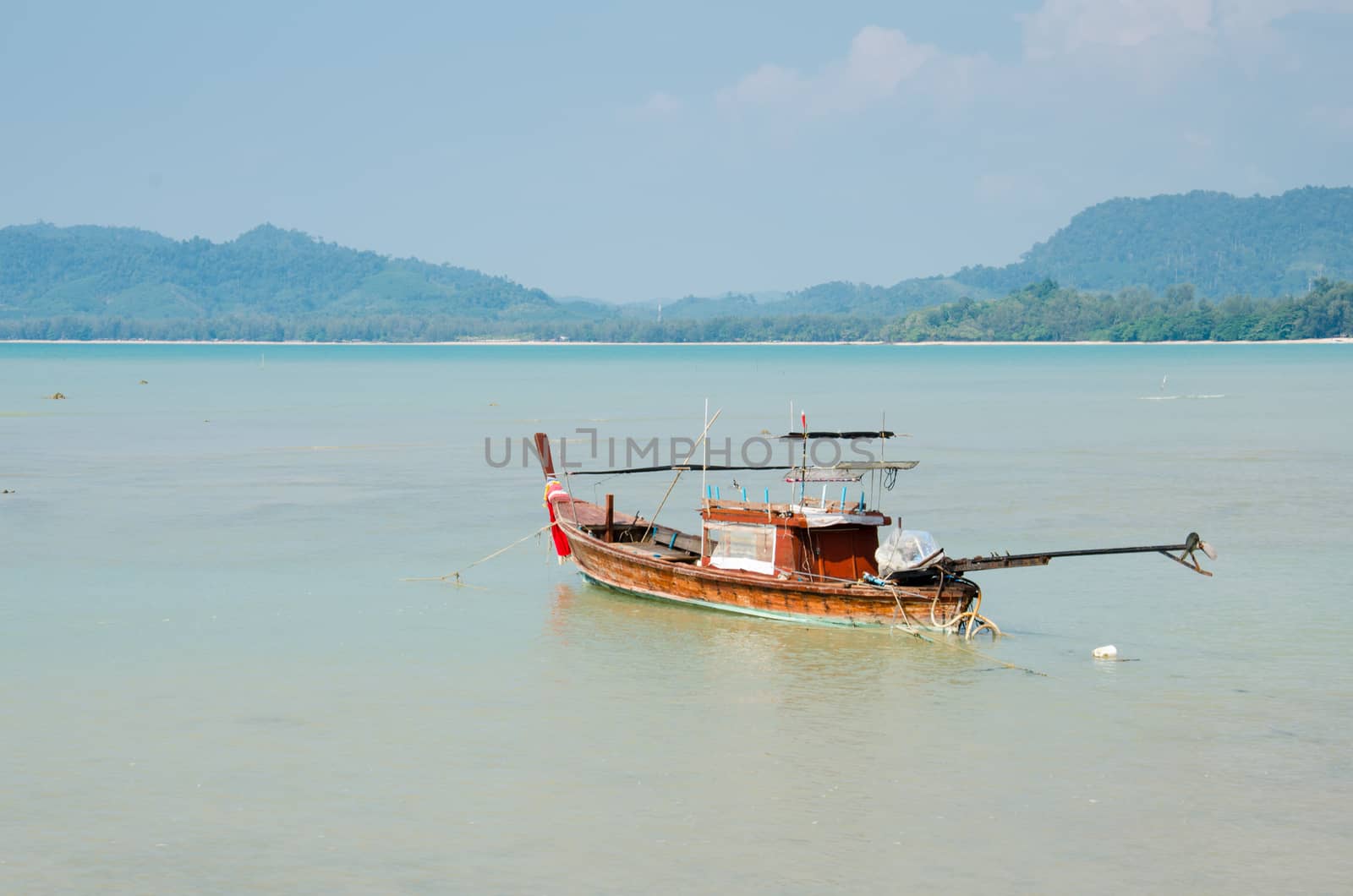 Coastal fishing boats at boat berthed, Thailand.