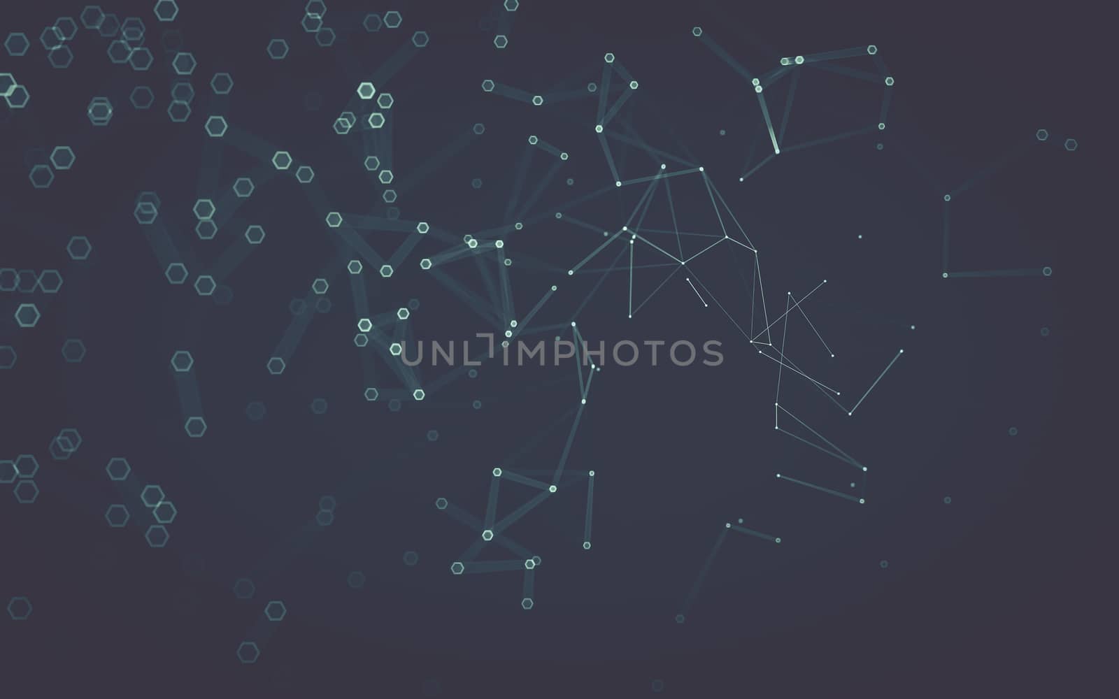 Abstract polygonal space low poly dark background, 3d rendering by teerawit