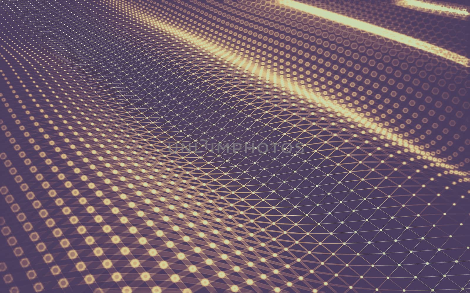 Abstract polygonal space low poly dark background, 3d rendering by teerawit