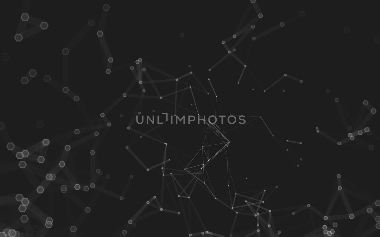 Abstract polygonal space low poly dark background with connecting dots and lines. Connection structure. 3d rendering