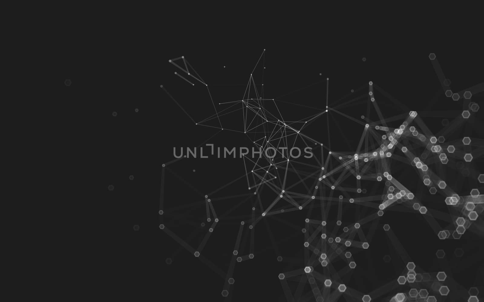 Abstract polygonal space low poly dark background, 3d rendering by teerawit