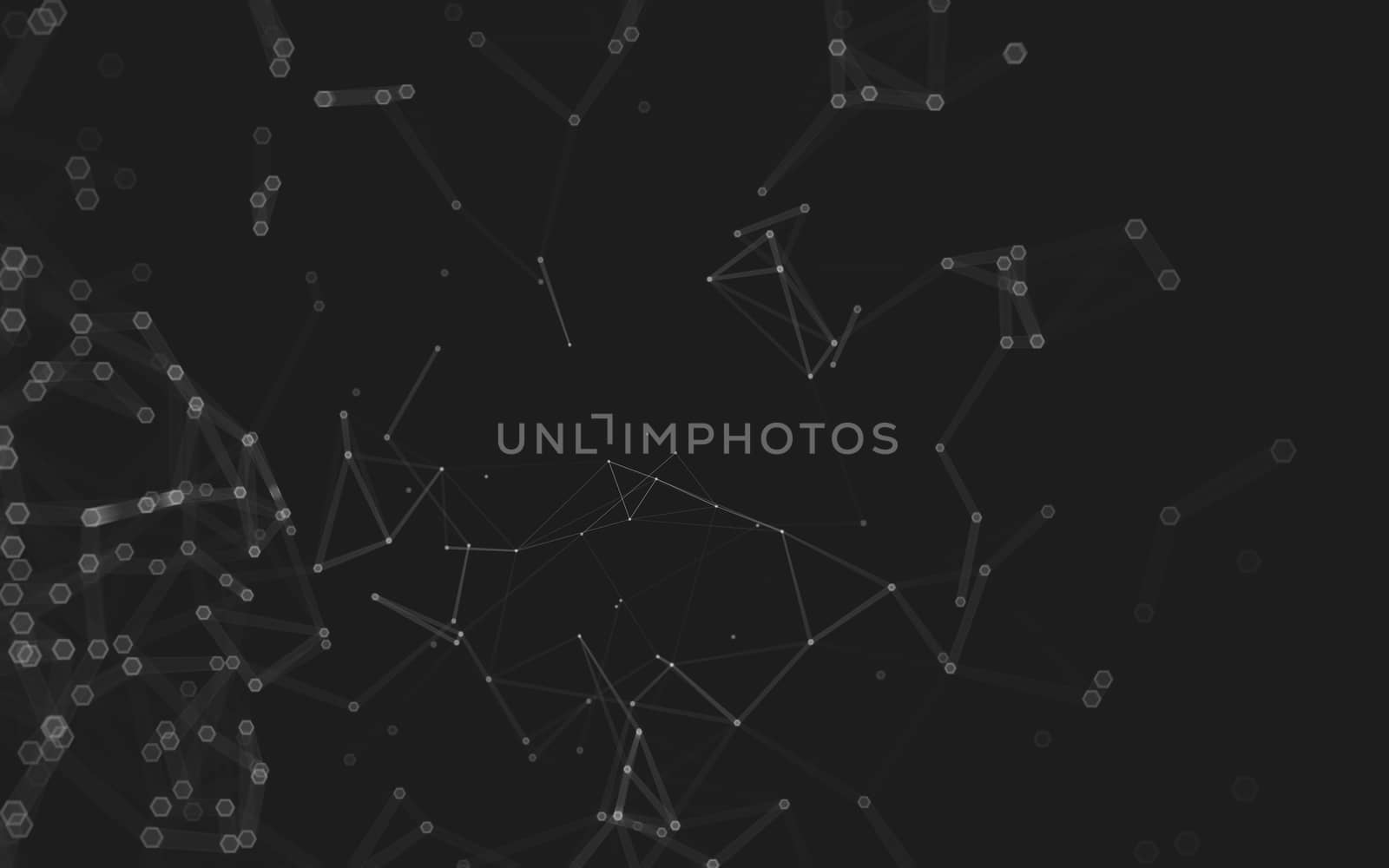 Abstract polygonal space low poly dark background with connecting dots and lines. Connection structure. 3d rendering