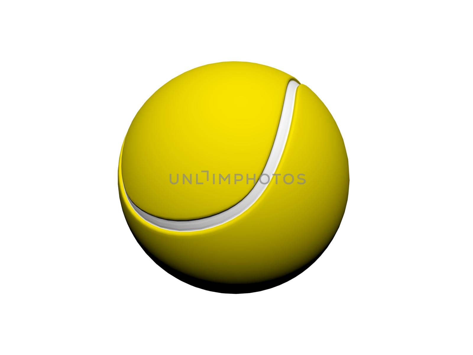 tennis ball yellow isolated in white background