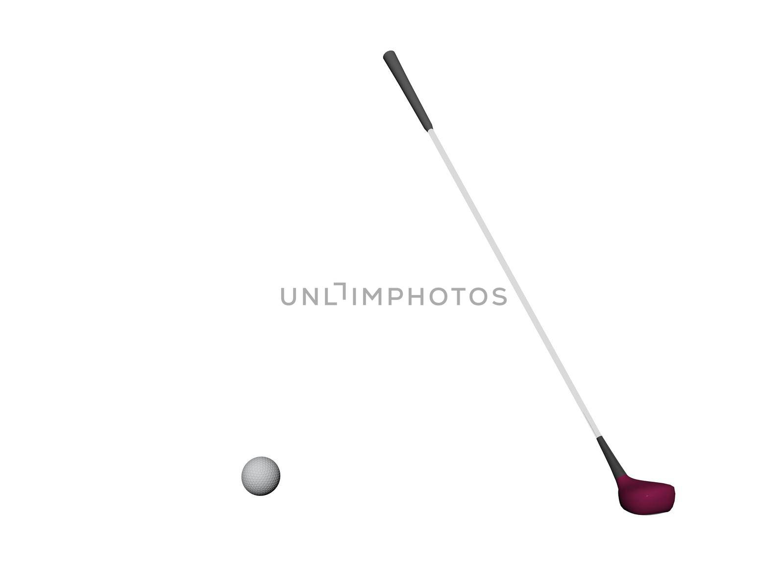 golf equipment isolated in white background
