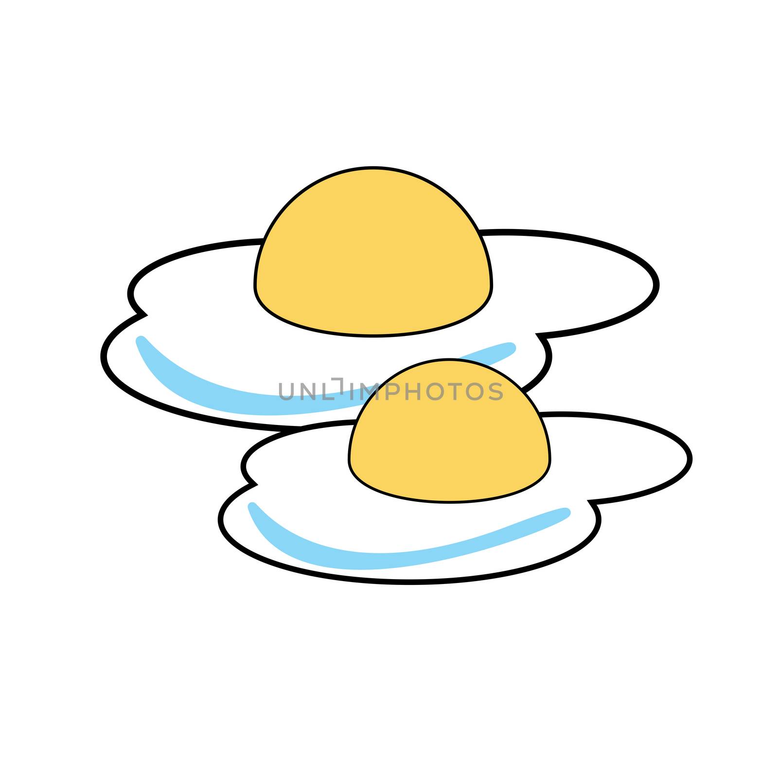 Two Fried Eggs Stylized rasterized illustration