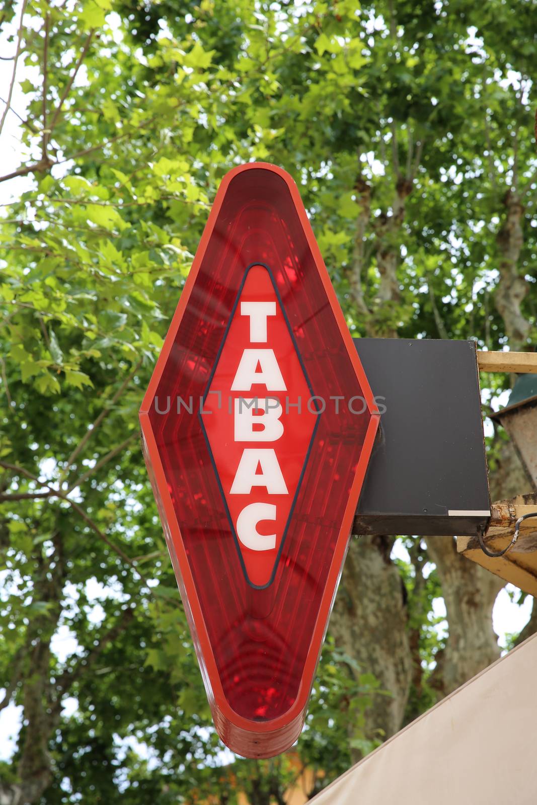 Red and White French Tabac Sign by bensib