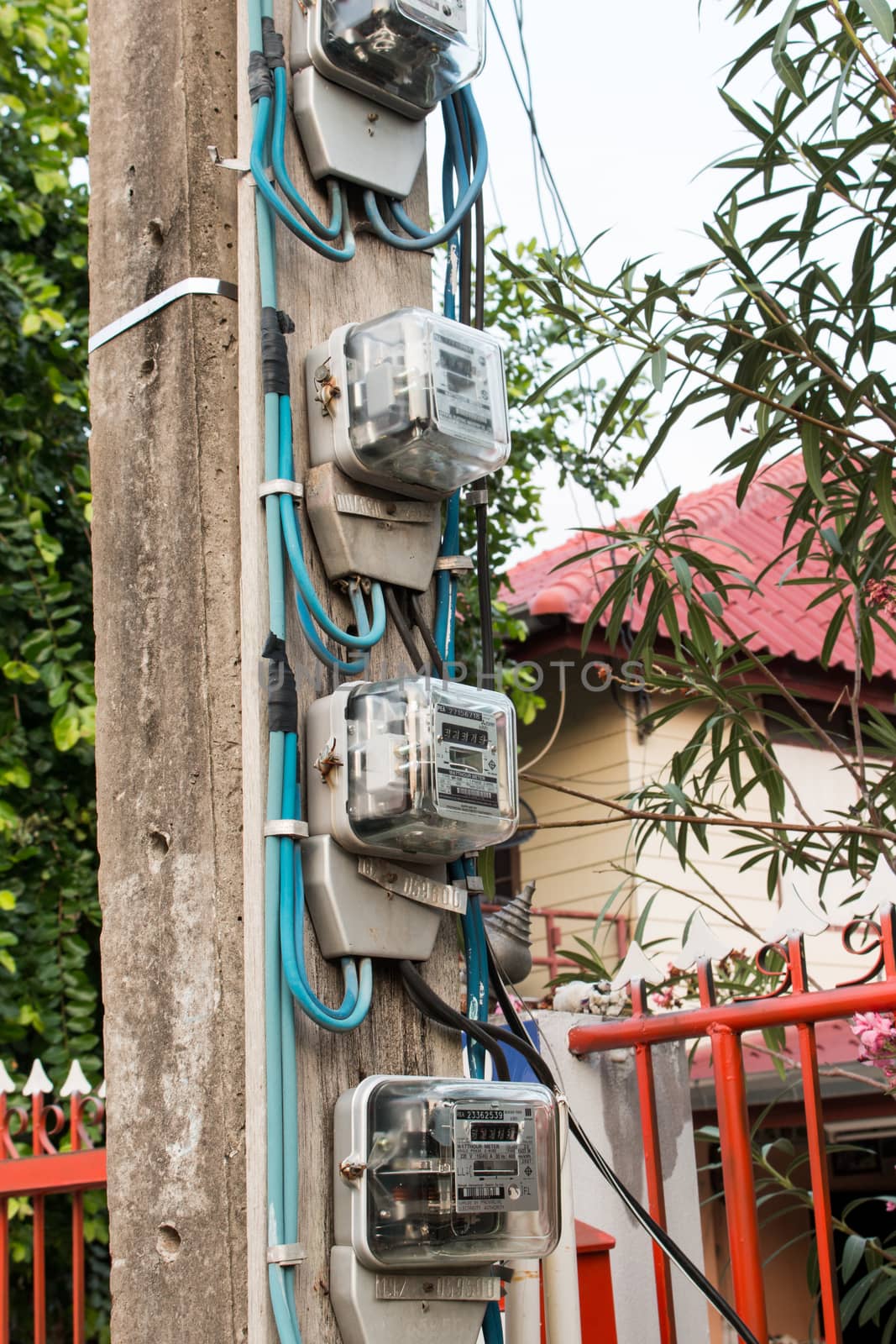 Electric power meter in Thailand.