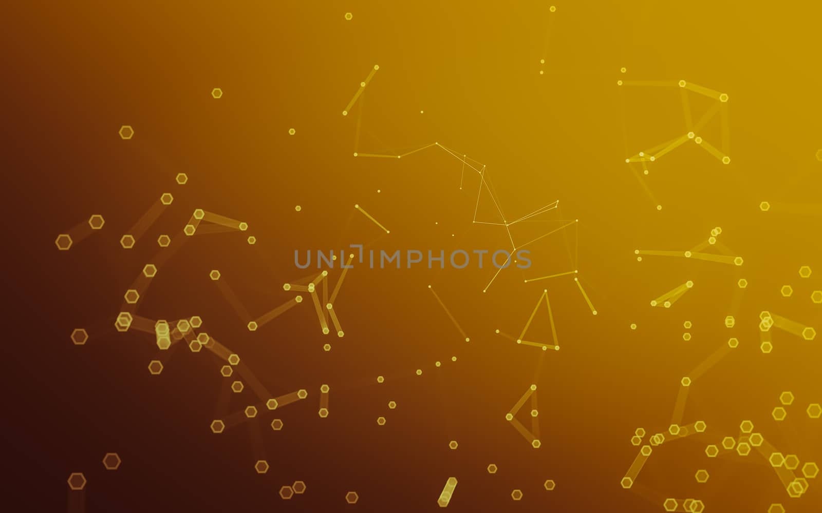 Abstract polygonal space low poly dark background with connecting dots and lines. Connection structure. 3d rendering