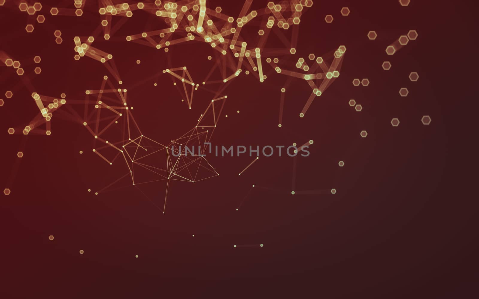 Abstract polygonal space low poly dark background with connecting dots and lines. Connection structure. 3d rendering