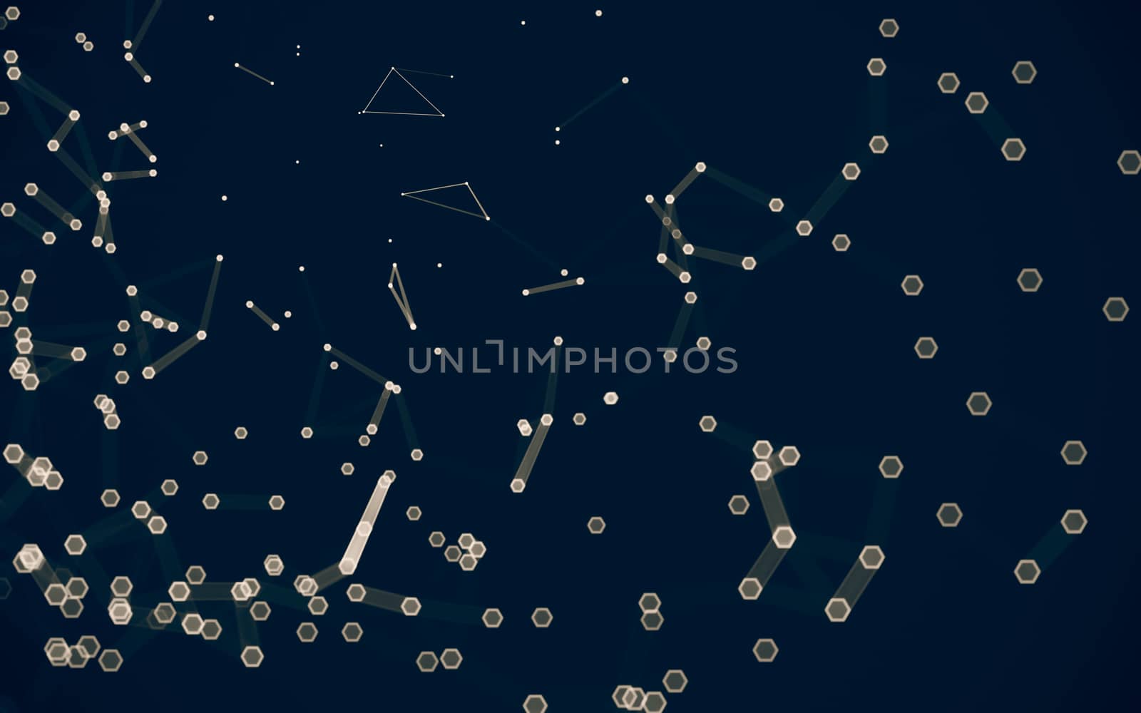 Abstract polygonal space low poly dark background, 3d rendering by teerawit