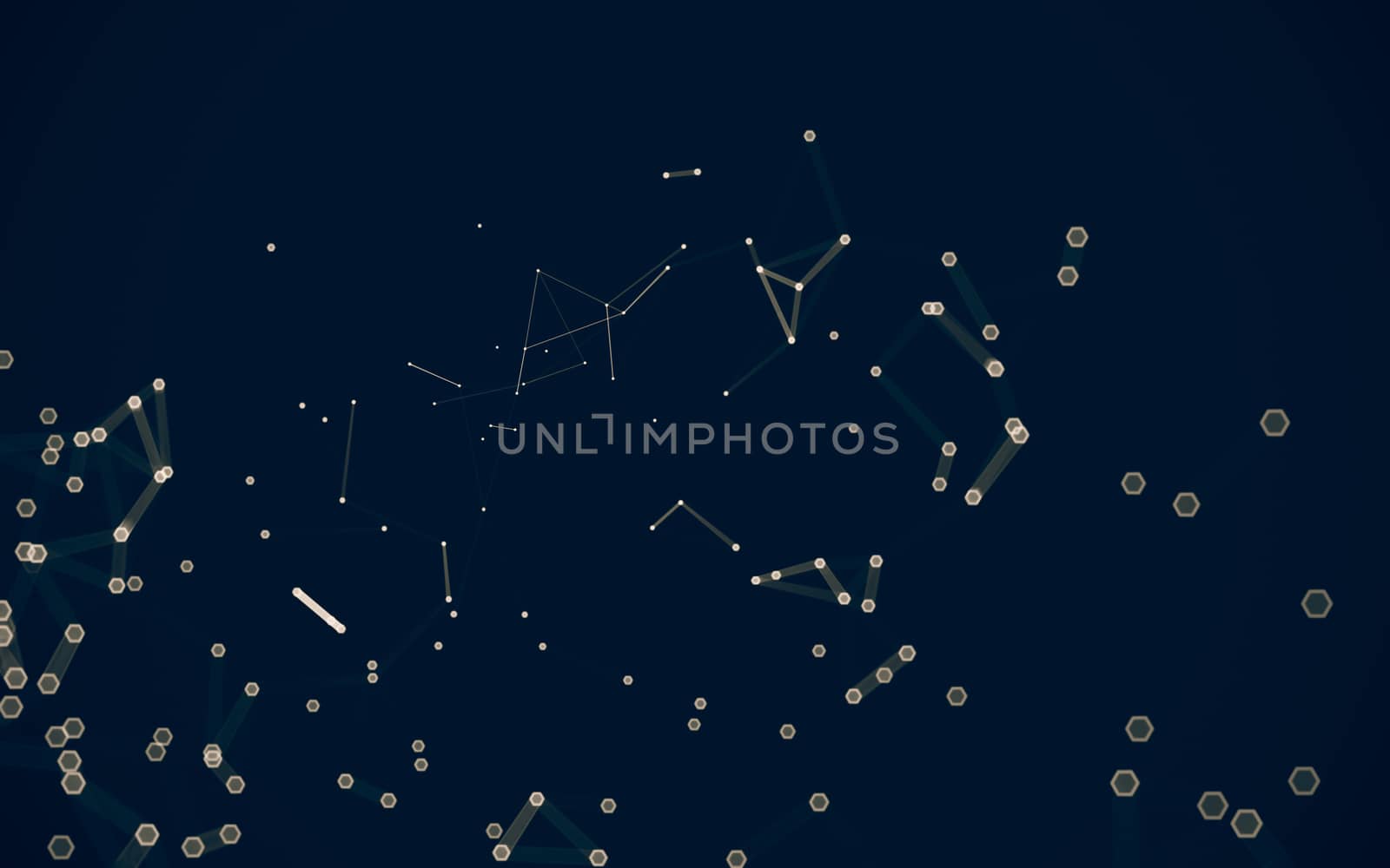 Abstract polygonal space low poly dark background with connecting dots and lines. Connection structure. 3d rendering