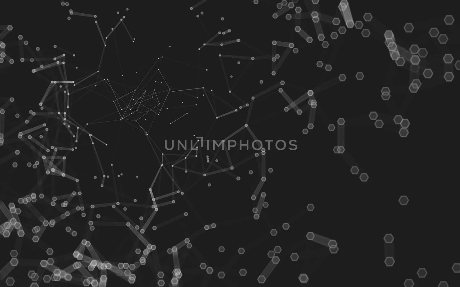 Abstract polygonal space low poly dark background with connecting dots and lines. Connection structure. 3d rendering