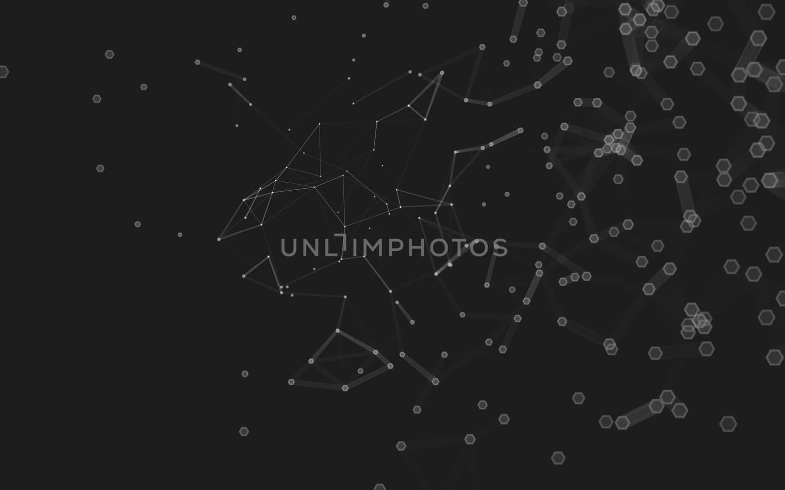 Abstract polygonal space low poly dark background with connecting dots and lines. Connection structure. 3d rendering