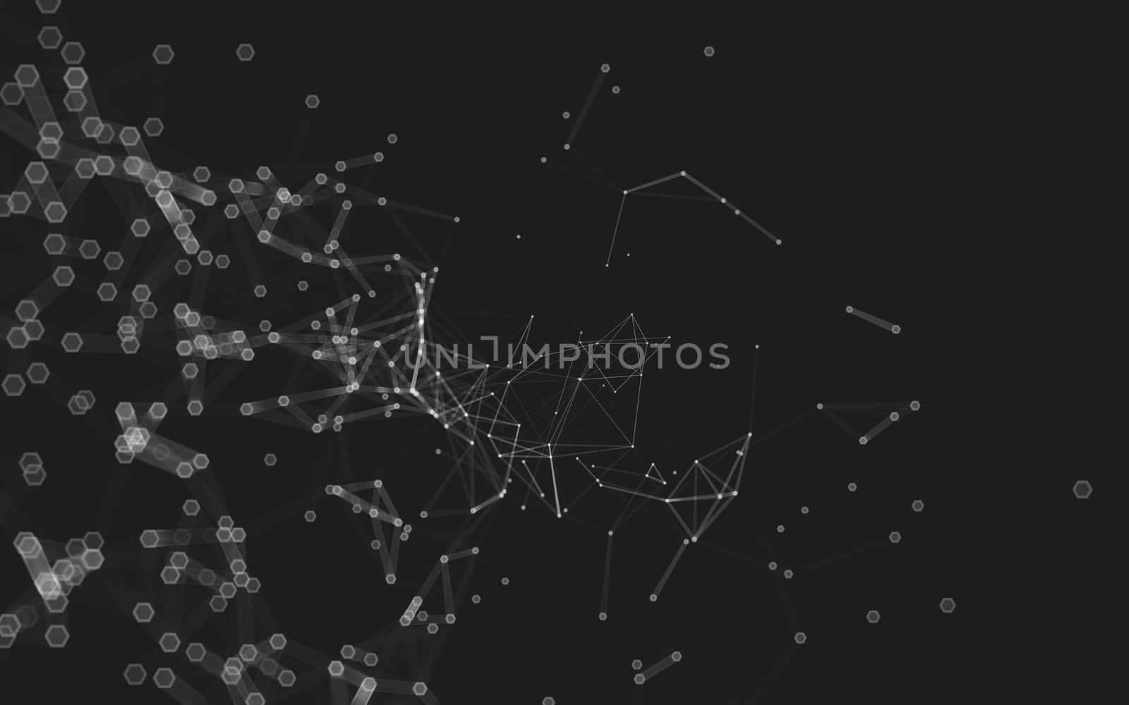 Abstract polygonal space low poly dark background, 3d rendering by teerawit